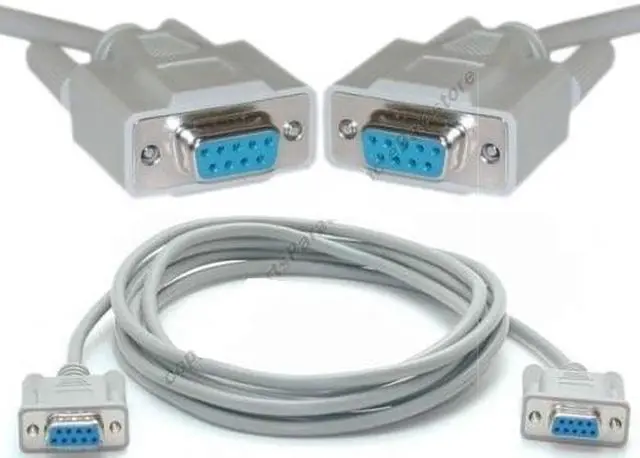 Alt view image 6 of 6 - (10ft/3m) RS232/DB9 Serial Extension cable, DB9 Female to Female Straight Through wired Serial RS232 Cable/Cord/Wire, RS232 DB9 female to female extention cable, DB9 Female/Female Cable