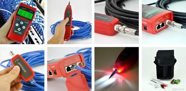 Alt view image 5 of 7 - Multipurpose Network Ethernet LAN Phone Cable Tester Scanner RJ45 RJ11 Cat-5 , LCD Display Telephone Network Ethernet LAN Phone Tester Multipurpose Cable Wire Tracker Length Scanner NF308
