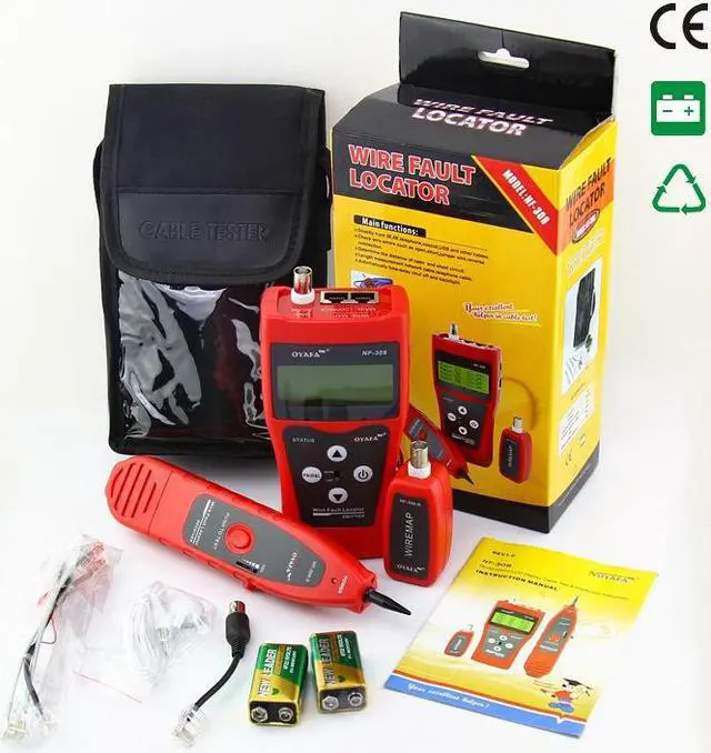 Alt view image 7 of 7 - Multipurpose Network Ethernet LAN Phone Cable Tester Scanner RJ45 RJ11 Cat-5 , LCD Display Telephone Network Ethernet LAN Phone Tester Multipurpose Cable Wire Tracker Length Scanner NF308