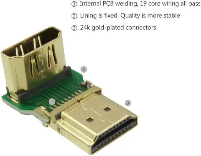 Alt view image 4 of 7 - Ugreen High Speed HDMI Port Saver Male to Female Adapter Right Angled 90 Degree +270 degree