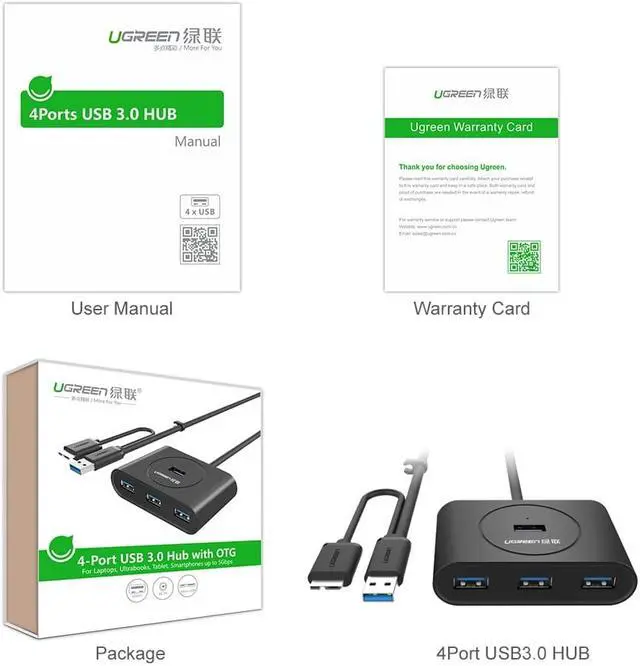Alt view image 7 of 7 - 4 Port USB 3.0 Micro USB OTG Hub Bus-powered data hub Super Speed up to 5Gb/s with Micro USB 3.0 OTG  , Compact Design for your Microsoft Surface, Ultrabooks and MacBook etc.20293