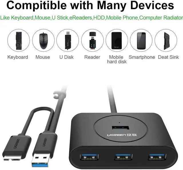 Alt view image 3 of 7 - 4 Port USB 3.0 Micro USB OTG Hub Bus-powered data hub Super Speed up to 5Gb/s with Micro USB 3.0 OTG  , Compact Design for your Microsoft Surface, Ultrabooks and MacBook etc.20293