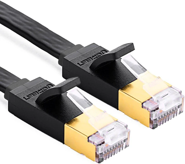 Main image of Ethernet Cable,Ultra Durable High Performance Flat Cat7 RJ45 Ethernet Patch Cable 10Gbps 600Mhz S/STP Molded Network Lan Cable Stranded Copper, 10ft/3m 11262