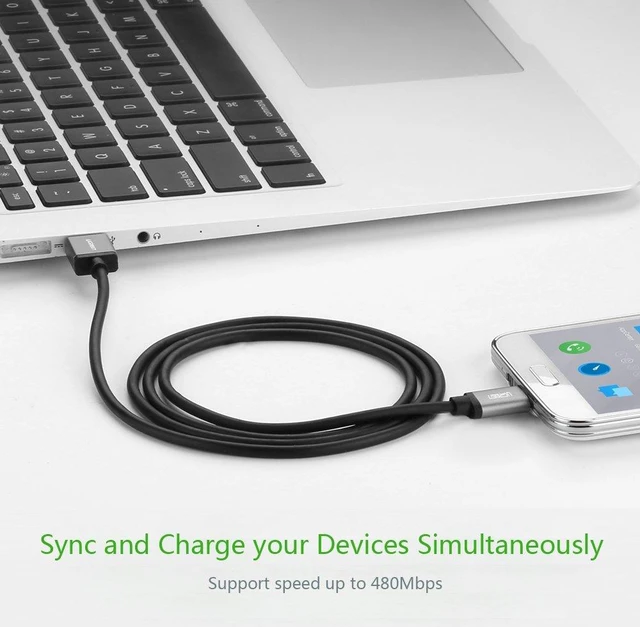 Alt view image 3 of 7 - Micro USB2.0 cable, Micro USB 2.0 Male to USB A Male Charging and Sync Cable with Aluminum Case Compatible with Samsung Galaxy S4, S3, Note 2, HTC, Motorola, LG and More 10ft/3m, Black10827