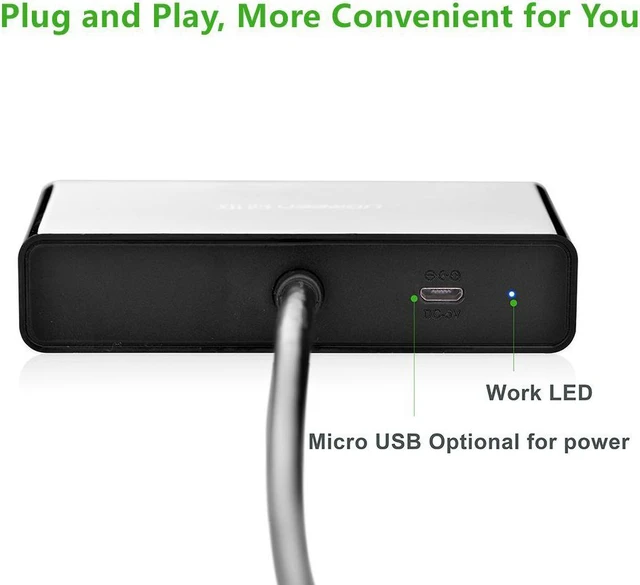 Alt view image 7 of 7 - UGREEN VGA Splitter 1 in 2 Out Monitor Y Cable One Male to Two Female VGA SVGA Port with 1M Cable Support 1080P 60Hz for Laptop PC to Monitor Projector Two Display Screen - NOT Support Extended Mode