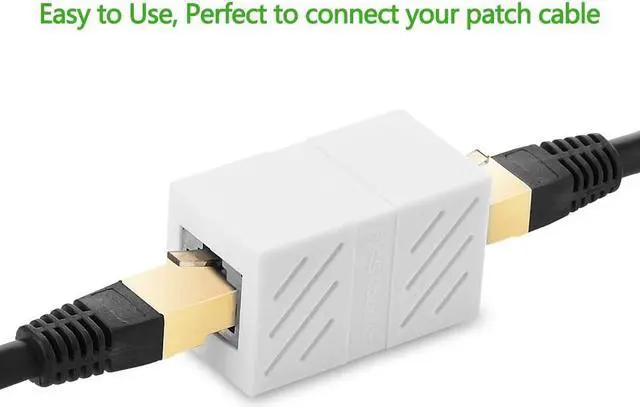 Alt view image 2 of 6 - RJ45 Coupler, In-Line Coupler Cat7/Cat6/Cat5e Ethernet Cable Extender Adapter Female to Female (White)20311