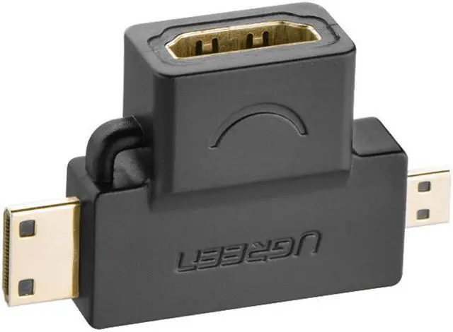 Main image of Ugreen 2-in-1 Mini HDMI and Micro HDMI Male to HDMI Female Adapter Gold Plated for Smartphones, Tablets and Cameras etc (20144)