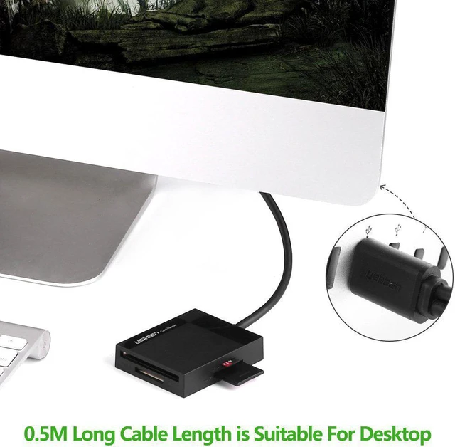 Alt view image 7 of 7 - SD Card Reader USB 3.0 Card Hub Adapter Android 5Gbps Read 4 Cards Simultaneously CF, CFI, TF, SDXC, SDHC, SD, MMC, Micro SDXC, Micro SD, Micro SDHC, MS, UHS-I for Windows, Mac, Linux, Android 30333