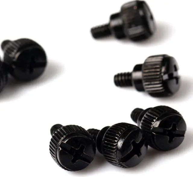 Alt view image 5 of 7 - 10pcs New Computer Case Thumb Screws Black Size:6# 32X5mm,Computer/pc case straight twist screws