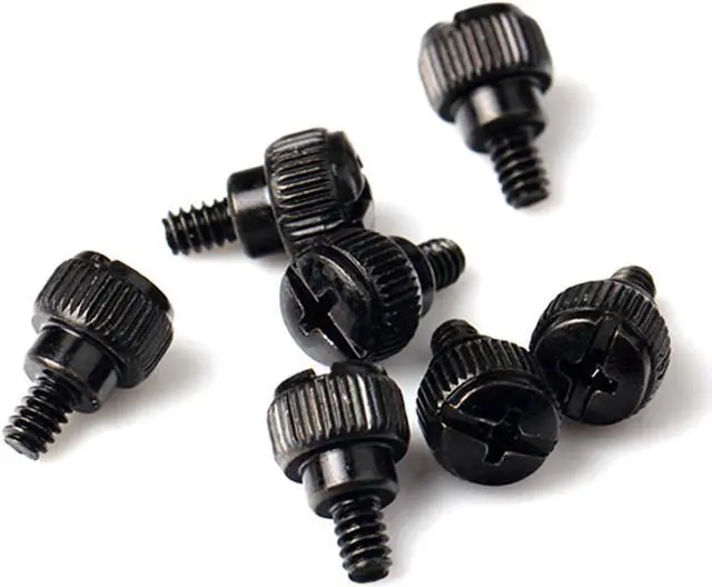 Alt view image 6 of 7 - 10pcs New Computer Case Thumb Screws Black Size:6# 32X5mm,Computer/pc case straight twist screws