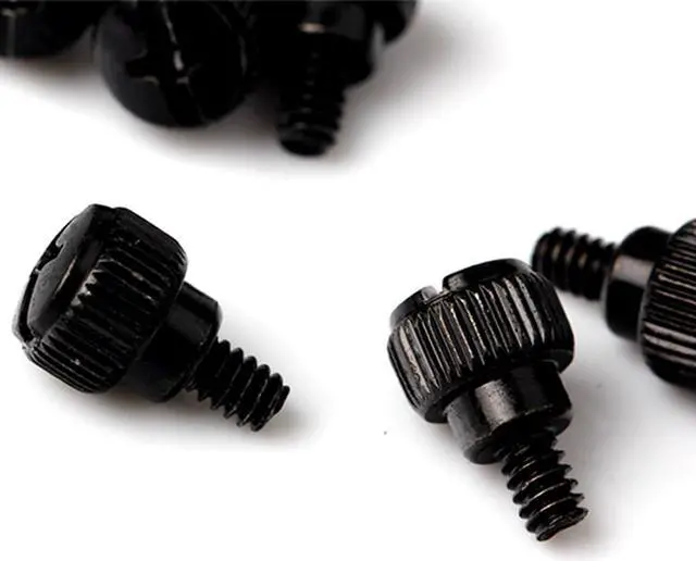 Alt view image 7 of 7 - 10pcs New Computer Case Thumb Screws Black Size:6# 32X5mm,Computer/pc case straight twist screws