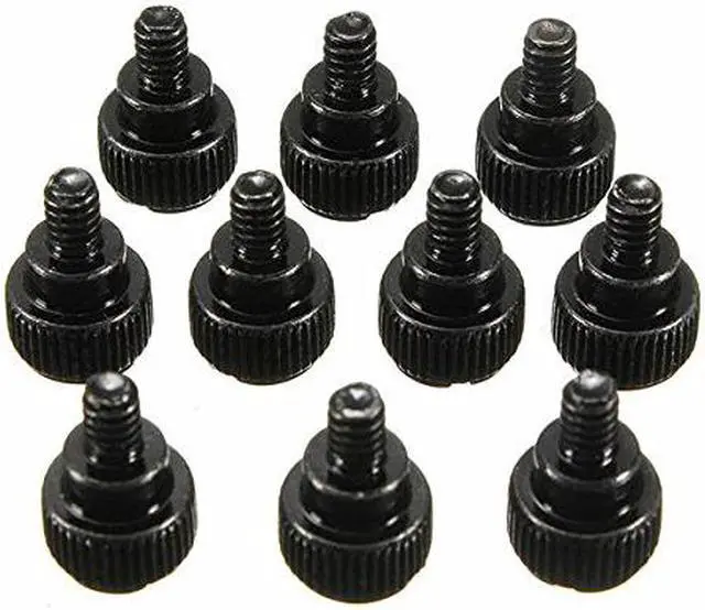 Alt view image 4 of 7 - 10pcs New Computer Case Thumb Screws Black Size:6# 32X5mm,Computer/pc case straight twist screws