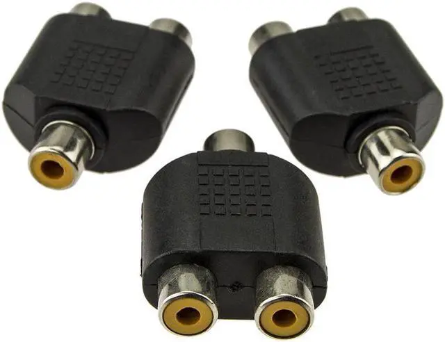 Alt view image 2 of 5 - 3pcs RCA Splitter AV Audio Video Plug Converter 1 Female to 2 Female AV Audio Video Y Adapter Converter