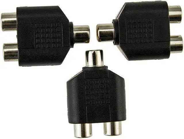 Alt view image 3 of 5 - 3pcs RCA Splitter AV Audio Video Plug Converter 1 Female to 2 Female AV Audio Video Y Adapter Converter