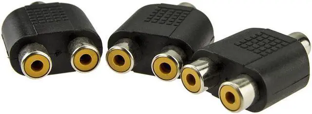 Alt view image 4 of 5 - 3pcs RCA Splitter AV Audio Video Plug Converter 1 Female to 2 Female AV Audio Video Y Adapter Converter