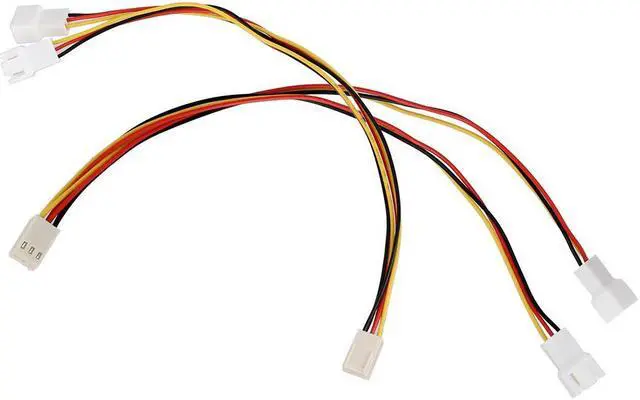 Alt view image 2 of 6 - 3-Pin Female to 2 x 3-Pin Male Computer Case Fan Y Splitter Power Connector Adapter Cable,3 Pin to 2 x 3 Pin Computer Case Fan Y-Splitter Power Connector Adapter Cable