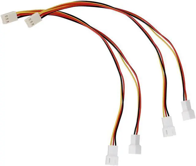 Alt view image 3 of 6 - 3-Pin Female to 2 x 3-Pin Male Computer Case Fan Y Splitter Power Connector Adapter Cable,3 Pin to 2 x 3 Pin Computer Case Fan Y-Splitter Power Connector Adapter Cable