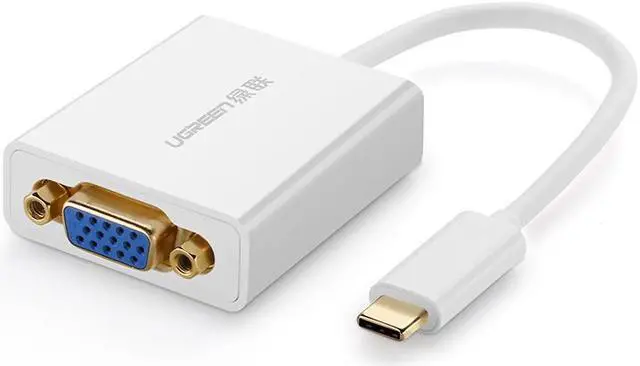 Alt view image 3 of 7 - USB-C to VGA Adapter,USB 3.1 Type C USB-C to VGA Male Adapter for Apple Macbook 12inch and Google Chromebook Pixel (white,40274)