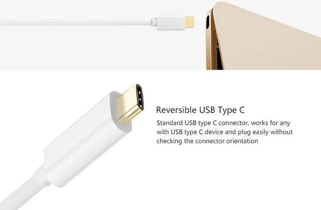 Alt view image 4 of 7 - USB-C to VGA Adapter,USB 3.1 Type C USB-C to VGA Male Adapter for Apple Macbook 12inch and Google Chromebook Pixel (white,40274)