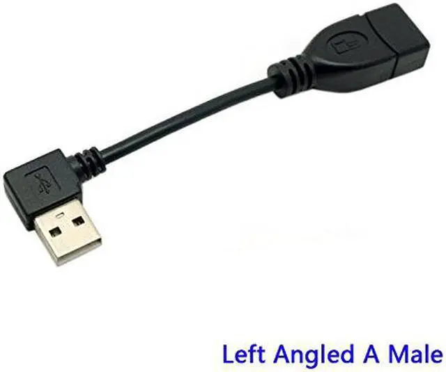 Alt view image 3 of 6 - (2 Pack) 90 Degree Left & Right Angled USB 2.0 A Male to USB Female Extension Adapter Cable (10cm/0.3ft,1PC right+1PC left adapter)