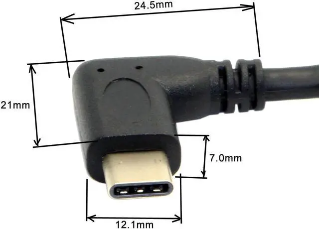 Alt view image 3 of 7 - 90 Degree Right Angled USB-C USB 3.1 Type C Male to Female Extension Data Cable for Macbook Tablet ,90 Degree USB Type C Extention Cable 1feet Short