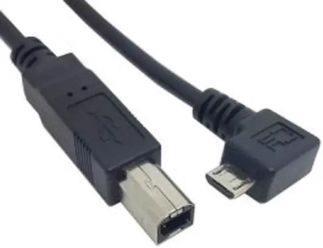 Alt view image 2 of 5 - Right Angled 90 Degree Micro USB OTG to Standard B Type Printer Scanner Hard Disk Cable 30cm/1ft