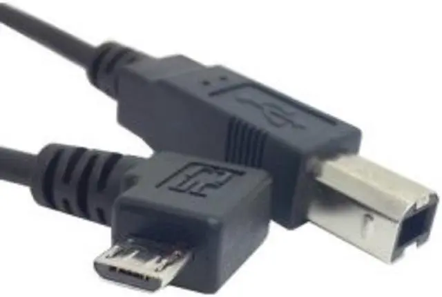 Alt view image 3 of 5 - Right Angled 90 Degree Micro USB OTG to Standard B Type Printer Scanner Hard Disk Cable 30cm/1ft