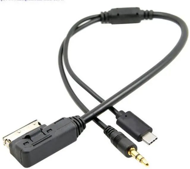 Alt view image 3 of 7 - Media In AMI MDI to Stereo 3.5mm Audio & USB-C Aux Adapter Cable for Car VW AUDI 2014 A4 A6 Q5 Q7