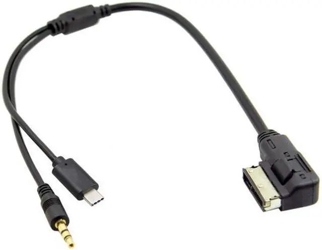 Alt view image 2 of 7 - Media In AMI MDI to Stereo 3.5mm Audio & USB-C Aux Adapter Cable for Car VW AUDI 2014 A4 A6 Q5 Q7