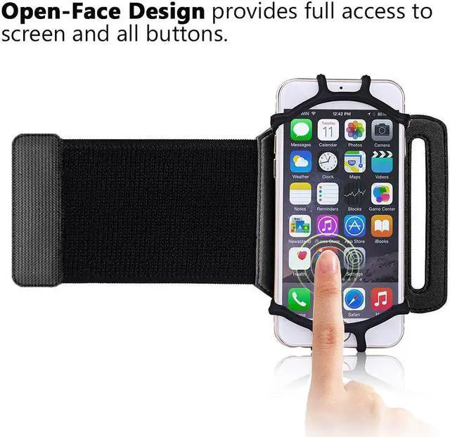 Alt view image 2 of 7 - Phone Wristband 180° Rotating Sports Armband Holder Running Jogging Exercise Cellphone Universal ,Workout Forearm Wristband Phone Holder for 4-5 iPhone , Samsung ,Smart phone (4" to 5.5" Phone)
