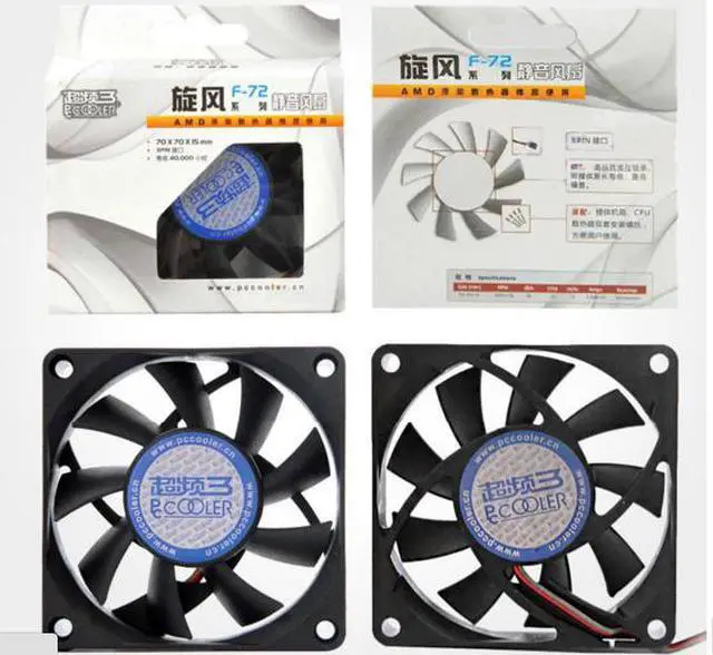 Alt view image 2 of 7 - 7cm computer case fan quiet ultra-thin 15mm AMD cpu cooler fan 70mm computer pc chassis 4pin PWM/3pin 7m cooling fan