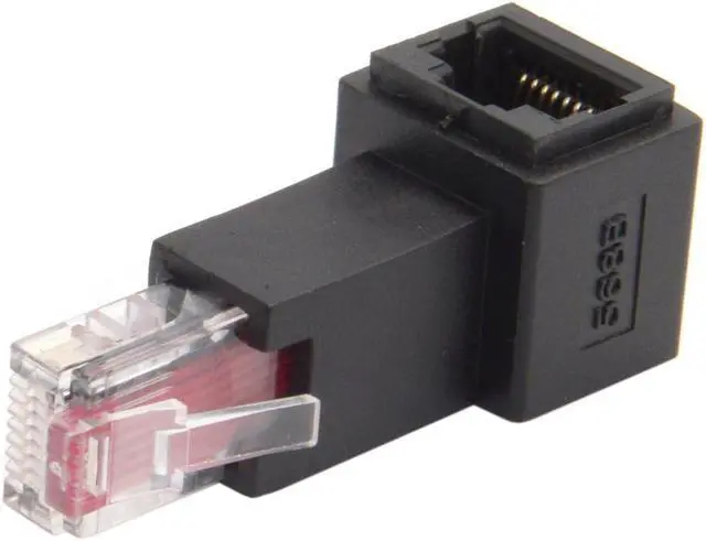 Alt view image 4 of 6 - 90 Degree Left Angled RJ45 8P8C FTP STP UTP Cat 5e Male to Female Lan Ethernet Network Extension Adapter
