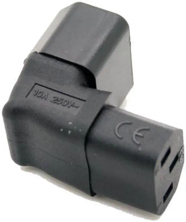 Alt view image 6 of 7 - 90 Degree PC Power Cord,  90 Degree IEC C14 TO C13 POWER ADAPTER 10A PDU PLUG/SOCKET ,Right Angled IEC Adapter UP Angled IEC 320 C14 to C13 Adapter for lcd wall mount TV