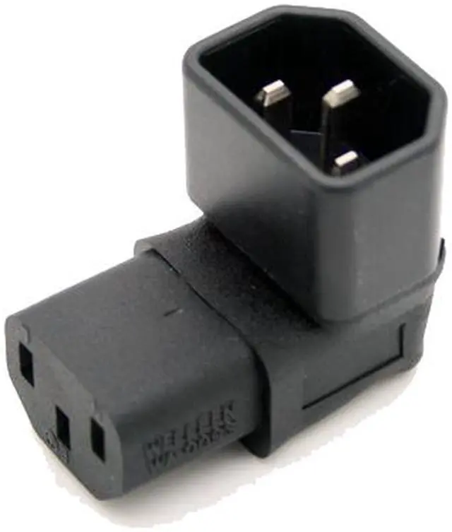 Alt view image 7 of 7 - 90 Degree PC Power Cord,  90 Degree IEC C14 TO C13 POWER ADAPTER 10A PDU PLUG/SOCKET ,Right Angled IEC Adapter UP Angled IEC 320 C14 to C13 Adapter for lcd wall mount TV