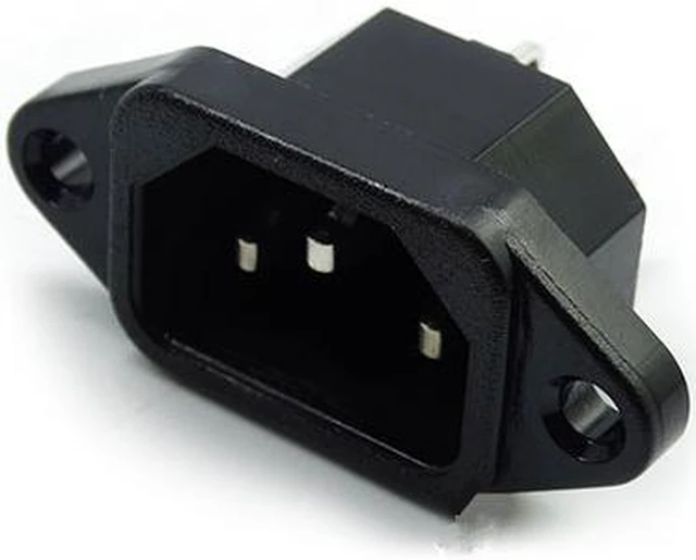 Alt view image 3 of 7 - (10 Pack) Screw Mount 3 Pins IEC320 C14 Inlet Power Plug Socket AC 250V 10A , IEC320 C14 Male 3Pin Panel Mounting Power Inlet Socket SA177 P40
