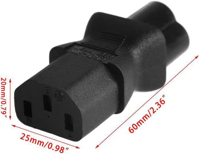 Alt view image 4 of 7 - (2 Pack)  IEC 320 C13 to C6 AC Power Adapter, Vellcon IEC 3Pole Female to Mickey Mouse 3Pole Male AC Converter, C6 to C13 AC Adapter