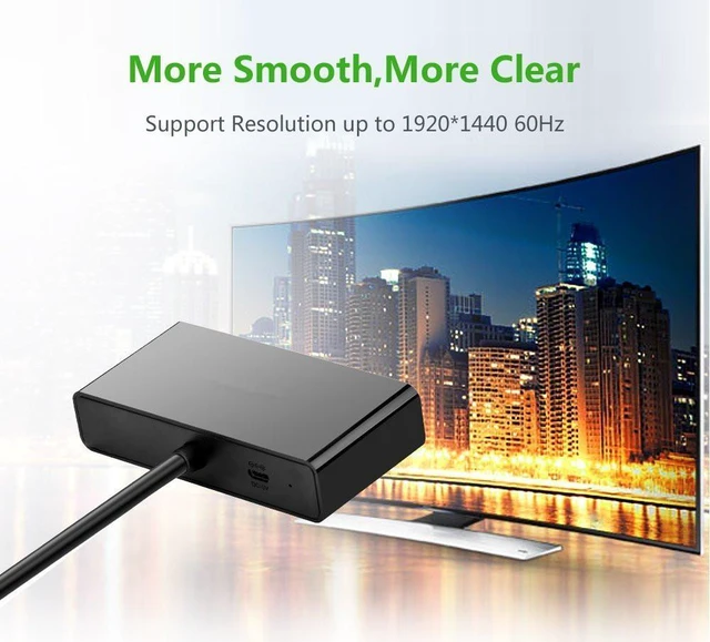 Alt view image 5 of 7 - UGREEN VGA Splitter 1 in 2 Out Monitor Y Cable One Male to Two Female VGA SVGA Port with 1M Cable Support 1080P 60Hz for Laptop PC to Monitor Projector Two Display Screen - NOT Support Extended Mode