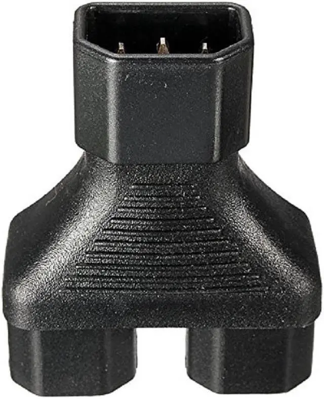 Alt view image 3 of 7 - IEC 320 C14 to 2x C13 Y Split AC Adapter Power plug, PDU/UPS IEC 3Pole Male to 2x IEC 3Pole Female  Splitter AC Power Adapter, C14 Male to Dual Double C13 Female Converter Connecter