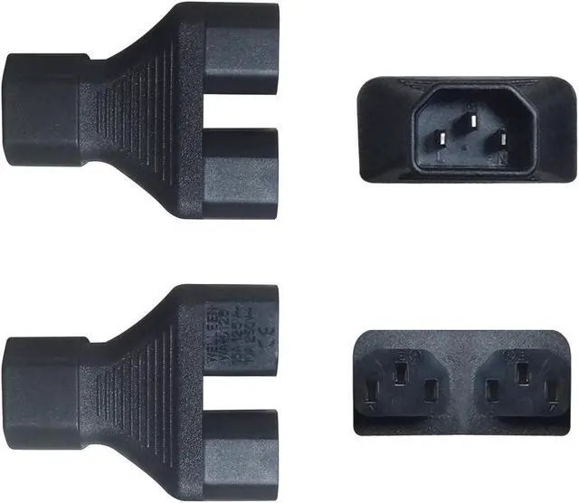 Alt view image 5 of 7 - IEC 320 C14 to 2x C13 Y Split AC Adapter Power plug, PDU/UPS IEC 3Pole Male to 2x IEC 3Pole Female  Splitter AC Power Adapter, C14 Male to Dual Double C13 Female Converter Connecter