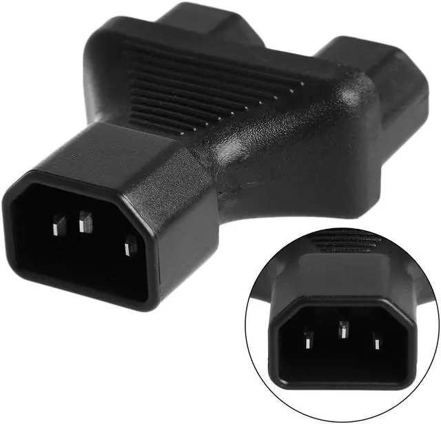 Alt view image 2 of 7 - IEC 320 C14 to 2x C13 Y Split AC Adapter Power plug, PDU/UPS IEC 3Pole Male to 2x IEC 3Pole Female  Splitter AC Power Adapter, C14 Male to Dual Double C13 Female Converter Connecter