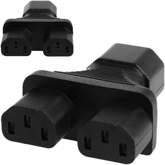 Alt view image 4 of 7 - IEC 320 C14 to 2x C13 Y Split AC Adapter Power plug, PDU/UPS IEC 3Pole Male to 2x IEC 3Pole Female  Splitter AC Power Adapter, C14 Male to Dual Double C13 Female Converter Connecter