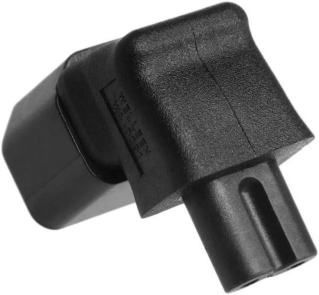 Alt view image 7 of 7 - (2 Pack)IEC 320 C14 to C7 Elbow Plug Power Converter Travel Plug Adapter, IEC 320 C14 Male to C7 Figure-8 90-Degree Angle Electrical Adapter, C14 to C7 Up/Down Angle Power Connector