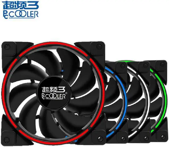Alt view image 2 of 7 - PCcooler 12cm Computer Case Cooling Fan RED LED Ring Fan Quiet 120mm LED Red Blue Green White Light Guide ring PC Chassis mute fan