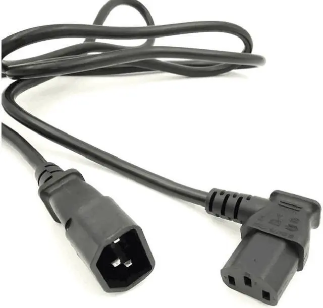 Alt view image 2 of 5 - IEC320 C14 to C13 Elbow Plug Power Cord PC,Toptekits Right Angle IEC C13 to C14 Power Cord Replacement,Computer Power Cord Plug C13 C14 Cable IEC Power Cable,5ft/1.5m,18AWG