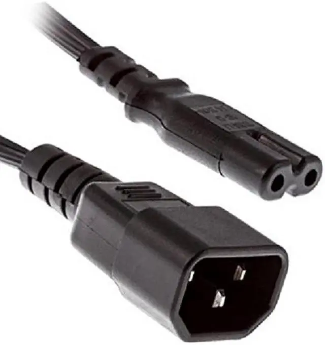 Alt view image 6 of 7 - Standard Molded IEC 320 C14 Socket to IEC C7 Plug AC Power Adapter Cable , Standard AC Power Cord, 10A/110-250V, C14 to C7, (IEC-60320-C14 to IEC-60320-C7)