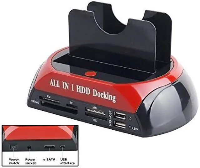 Alt view image 6 of 7 - All In 1 Docking Station for 2.5"/3.5" HDD Sata/ide Hard Disk box USB2.0 Card Reader External Storage Enclosure for Computer ,2.5''/3.5'' SATA Multi-Function HDD Docking Station SATA Hard Disk Base