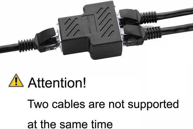 Alt view image 3 of 7 - (2 Pack) RJ45 Splitter Adapter 1 to 2 Dual Female Port, Cat 5 / Cat 6 / Cat 7 Lan Ethernet Socket Splitter Plug Adapter,1 To 2 RJ45 Connector Network Cable Splitter Extender Plug Adapter ,RJ45 Coupler