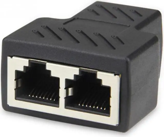 Alt view image 6 of 7 - (2 Pack) RJ45 Splitter Adapter 1 to 2 Dual Female Port, Cat 5 / Cat 6 / Cat 7 Lan Ethernet Socket Splitter Plug Adapter,1 To 2 RJ45 Connector Network Cable Splitter Extender Plug Adapter ,RJ45 Coupler