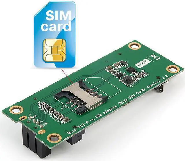 Alt view image 2 of 5 - New Ver2.0  Mini PCI-E WWAN to USB 4-Pin Adapter with SIM CARD SLOT,,Mini Pci-e Mpci Express Wireless to USB Adapter Card with SIM Card Slot