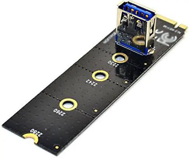 Alt view image 3 of 7 - (2 Pack) NGFF M.2 To USB 3.0 PCI-E Riser Card M2 Slot Extender Adapter For BTC/ETH Mining,NGFF M.2 to PCI-E X16 Slot Transfer Card Mining Pcie Riser Card VGA Extension Cable